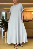 Made in Italy Summer Oscar Pure Cotton T Shirt Dress Stone /11 =